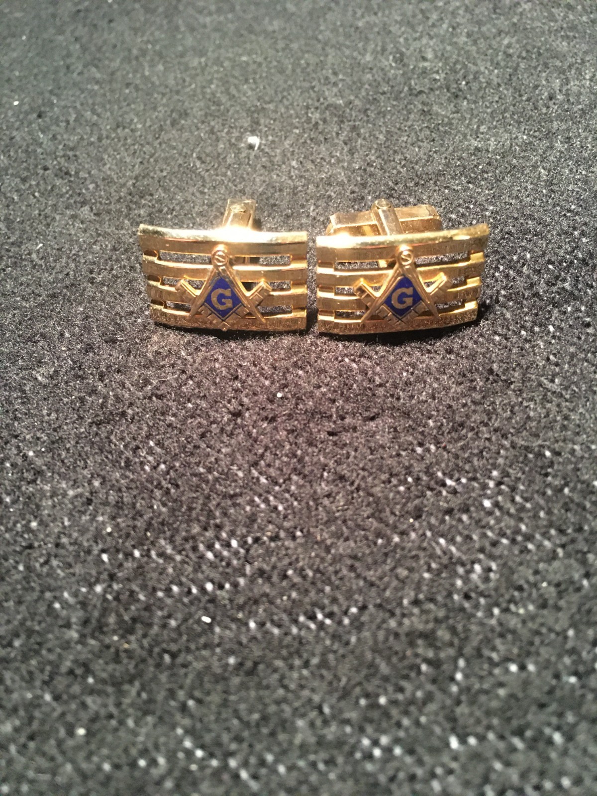 Vintage Freemason Rectangular Cufflinks – Square … - image 1