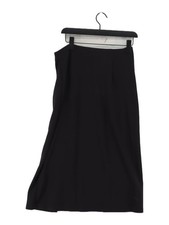 Uniqlo Women's Midi Skirt L Black Polyester with Viscose, Elastane Midi A-Line