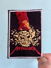 Metallica Iron On Patch Demon Cat In Hat Gold Red Black Embroidered Metal