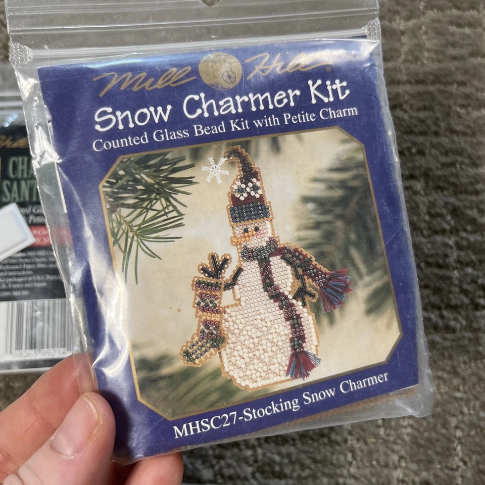 Mill Hill Encantado Navidad Santa Cara Nieve Dije Kits Vidrio Brad Adornos Foto 4 de 4