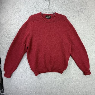 Vtg Brooks Brothers Sweater Mens 42 Shetland Wool Red Pullover
