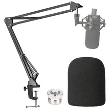 Audio-Technica AT2020 Mic Boom Arm with Foam Windscreen, Suspension Boom Scis...