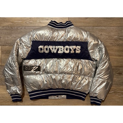 NWT G-III for Her Women's Dallas Cowboys Metallic Silver Crop Jacket - Small - Picture 3 of 7