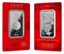 PAMP Barren 999 Silber 1 oz 2024 Unze Silver Bar Jahr des Drachen Kalender