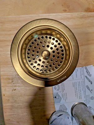 #ad Kohler Duostrainer 3 1 2quot; Sink Drain Strainer with Tailpiece Modern Brass... $34.99