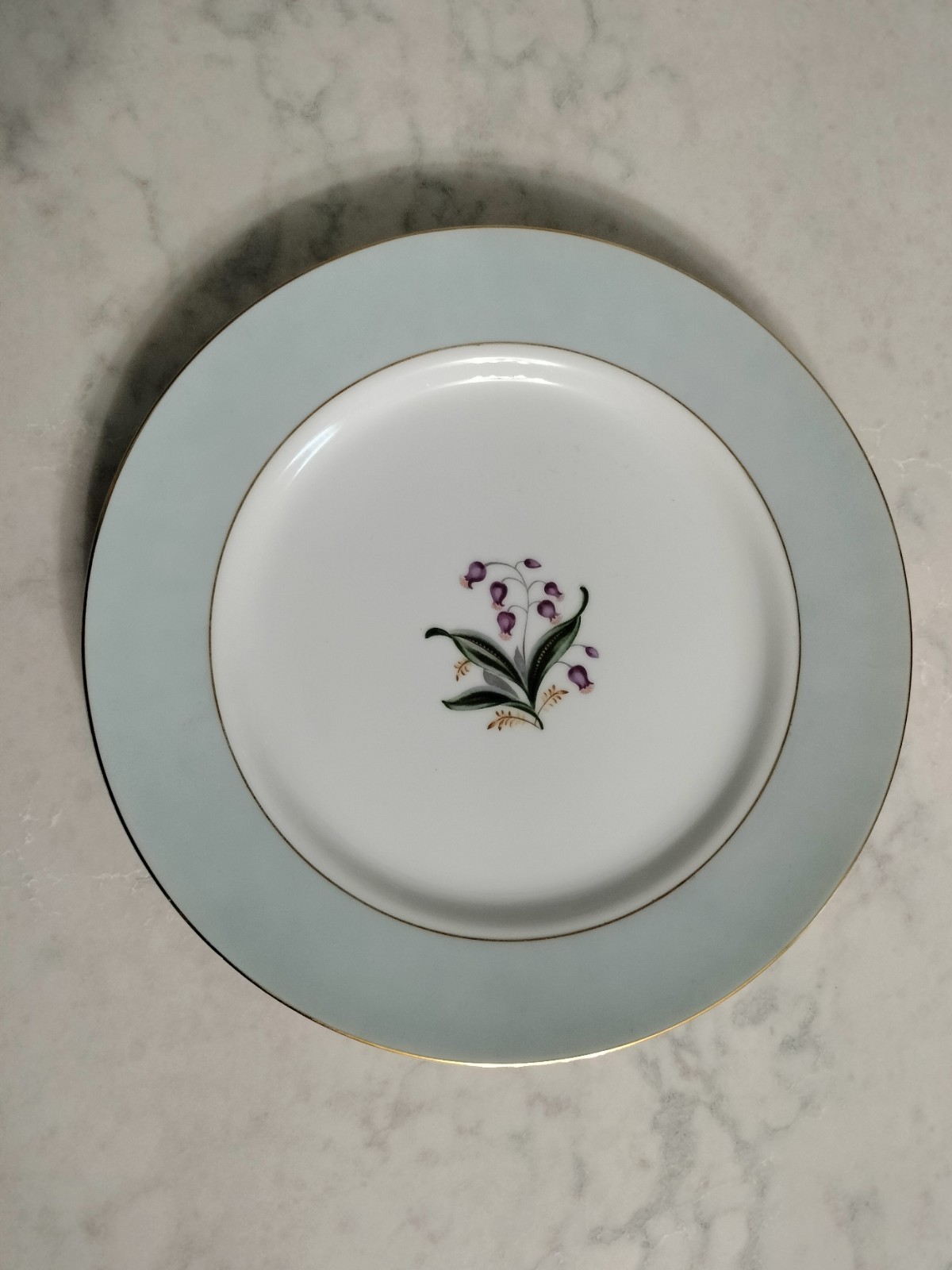 Set of 4 Empress China Blue Belle Dinner Plates ~10"