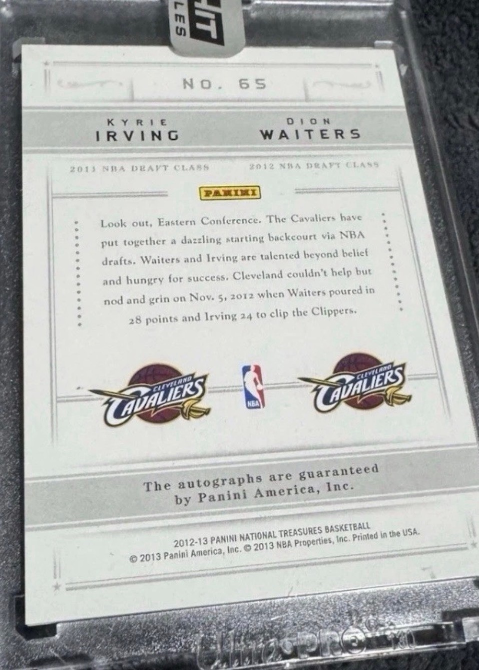 2012 National Treasures Kyrie Irving Dion Waiters Dual Auto /49  view 2