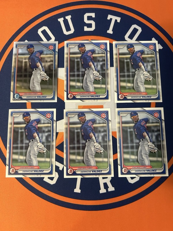(6) 2024 Bowman Prospect Chrome & Paper Derniche Valdez Chicago Cubs #BCP-7