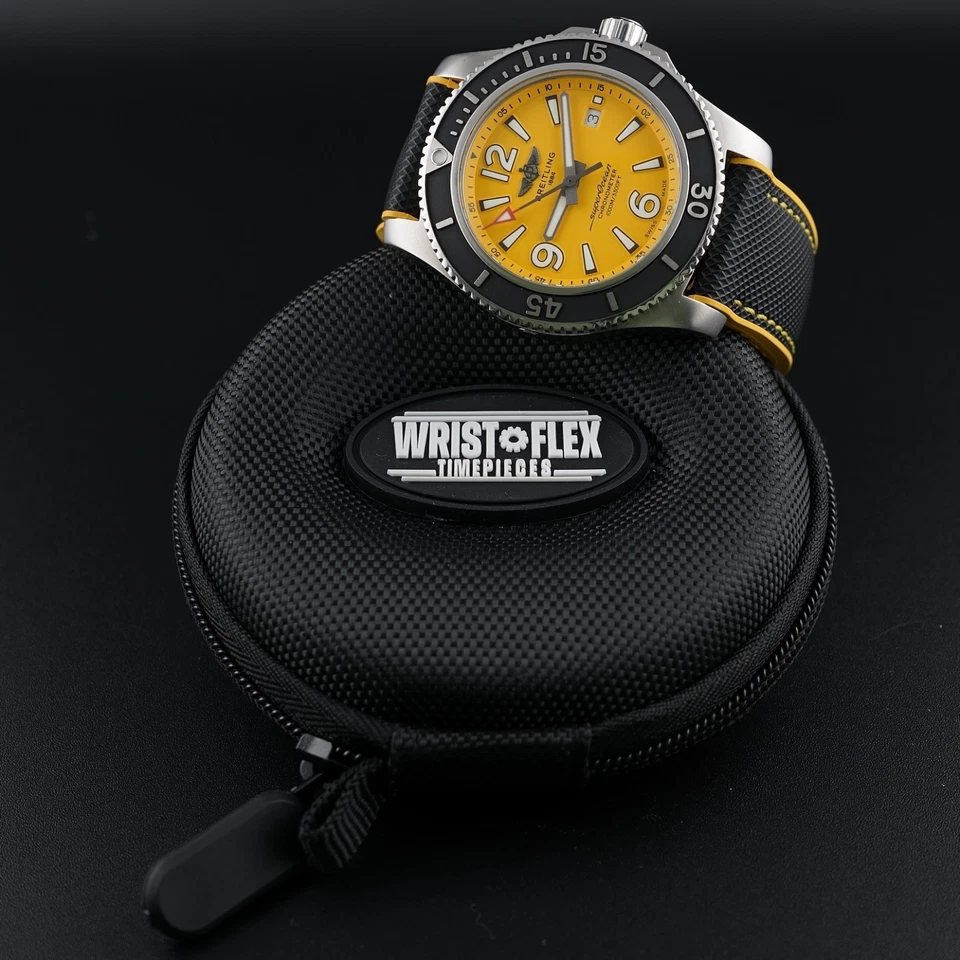 Breitling Superocean A13767 2021 - 44 mm, esfera amarilla, juego completo, como nuevo Foto 4 de 4