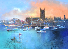 Richard Blowey Original Oil Painting Boats At Penzance Cornwall Cornish Art