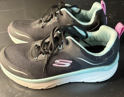Skechers D'Lux Walker Cool Groove Black Turqoise Sports Shoe 7.5