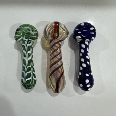 x3 4  Chameleon Glass Hand Tobacco Handpipes Made in USA