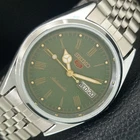 JAPAN VINTAGE REFURBISHED SEIKO 5 AUTOMATIC 6309A MENS GREEN WATCH a442142-4