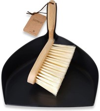Bamboo Dustpan And Brush Set Household Cleaning Handled Heavy Duty Sweeper