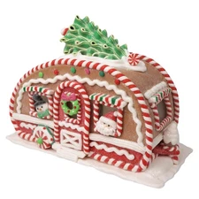 Needzo Gingerbread House Camper, Light Up Christmas Decoration, Tabletop Holi...