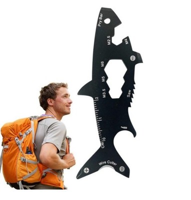 Shark Shaped Bottle Opener 15 in 1 multi-Tool Stainless Multi-function Keychain
