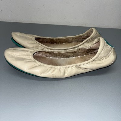 Tieks by Gavrieli Leather Ballet Flats Cream Biscotti Tan Foldable Women s Sz 8