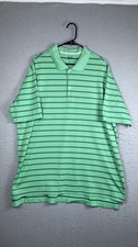 Adidas Climacool Polo Shirt Mens 2XL Green Stripe Golf Short Sleeve Performance