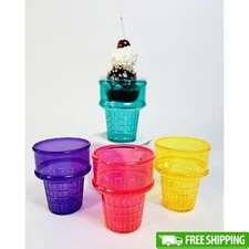 Translucent Ice Cream Bowls 4 Pack Reusable Freezer Safe Dishwasher Safe 