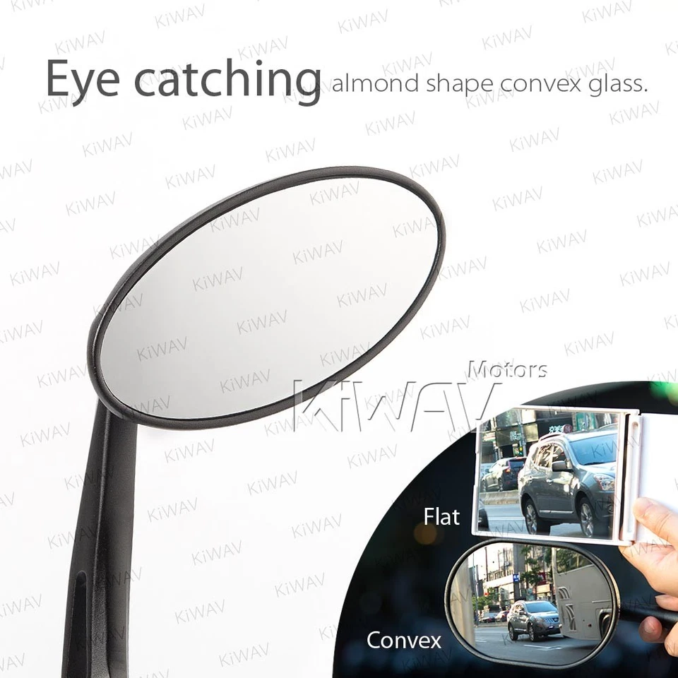 Rétroviseur de guidon noir ovale convex adjustable ULTRA aluminum pour Norton - Photo 3/4