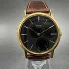 Seiko Watch Men 32mm Black Dial Gold Tone Round 2620-0209 New Battery VTG 880