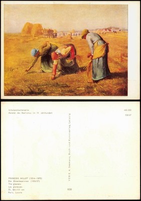 Schulpostkartenserie: FRANCOIS MILLET  Ährenleserinnen Malerei  Realismus  1967