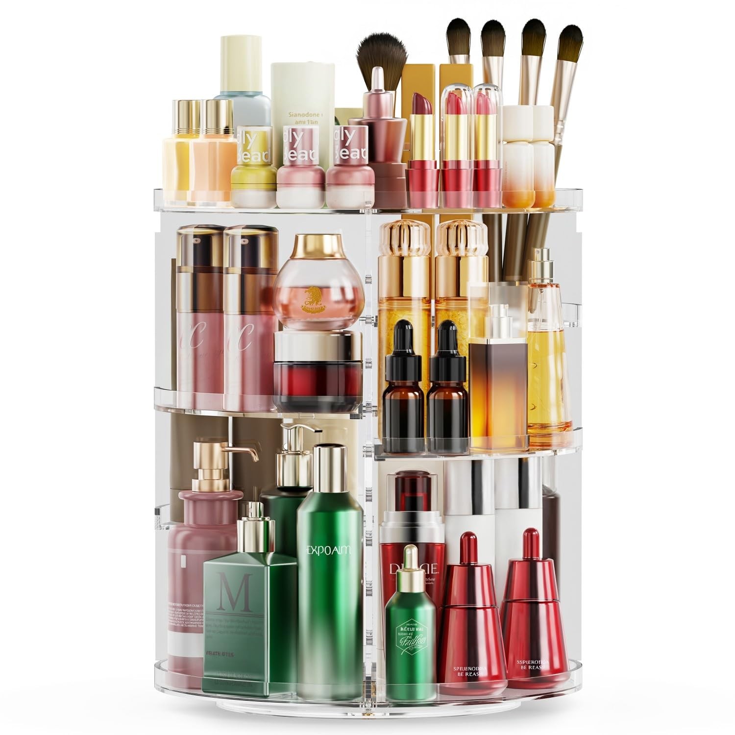 Auxmir Rotating Makeup Organiser, Clear-7 Layers, Crystal Clear-9 Layers