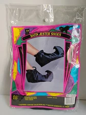 Satin Jester Shoes Fancy Dress Up Halloween Adult Costume Accessory Size Medium 
