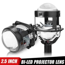 100w Headlight 2.5 Bi Led Projector Lens Hilo 6000k White Retrofit Universal