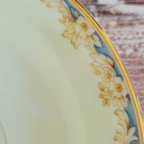 Vintage Cream, White & Blue Floral Teacup & Saucer c.1945-48 Japan Rose China - Picture 4 of 15