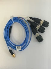 PCB 4-conductor shielded FEP cable, 5-ft 4-socket plug to (3) BNC 034G05