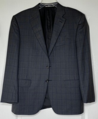 CANALI Exclusive Italy Plaid Wool Super 150 s Suit Blazer Coat Jacket 50IT 40US
