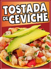 Tostada de Ceviche Vinyl Sticker Window Adhesive Truck Concession Vinyl Sign