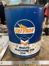Chevron Vintage 5 Gal. Oil Can Multi-machine Oil ICH Standard Oil Co. Rheem ‘68