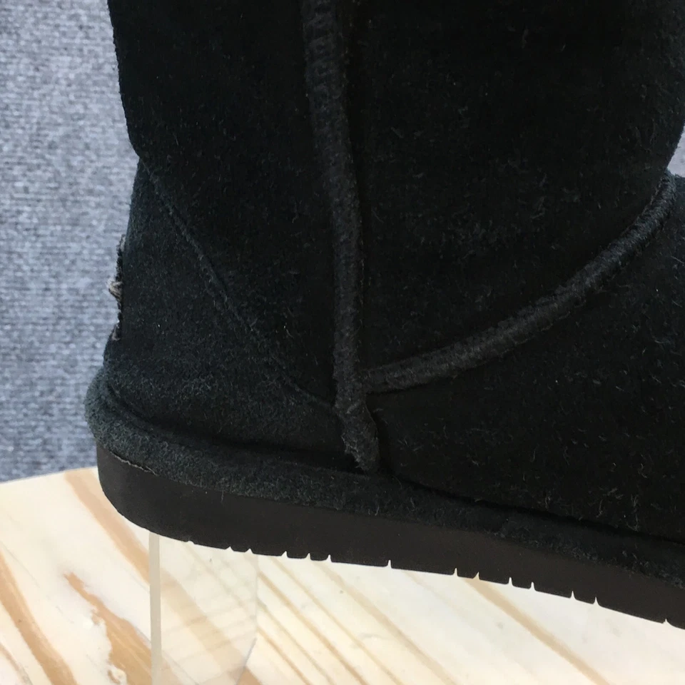 Bearpaw Boots Youth 4 Emma Short Classic Winter Pull On Comfort Black Suede - Image 3 of 4