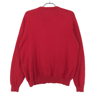 LYLE & SCOTT Men Casual V Neck Red Pullover Jumper Sweater Size XL