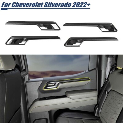 Carbon Fiber Door Handles Panel Cover Trim For Chevy Silverado/GMC Sierra 2022+