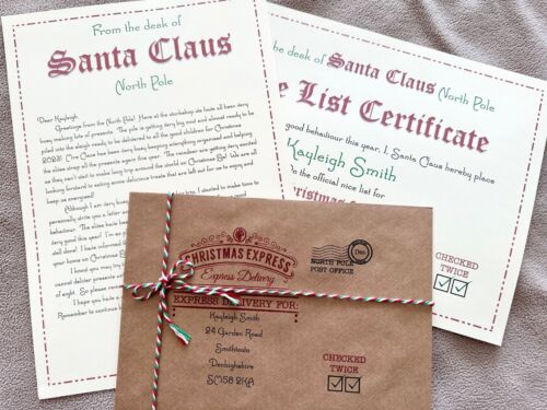Personalised Letter from Santa Father Christmas & Nice List Certificate - Picture 1 of 9