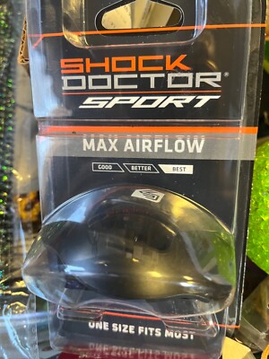 3 - Shock Doctor Sport Max Airflow Mouth Guard Black  Flag Football One Size NEW