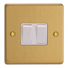 Varilight Essential Brushed Brass Effect Range - White Inserts & Switches