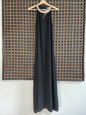 Maternity Halter Long Black Slip Lined Sleeveless Women's Small Fancy Dress NWT