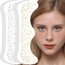 12Pcs Glitter Freckles Gold Glitter Freckles Silver Freckles Face Glitter for...