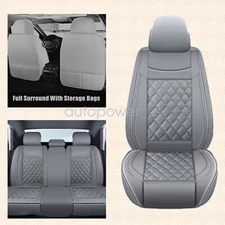 PU Leather Seat Covers Full Set Front & Rear Cushion For Honda HR-V Gray