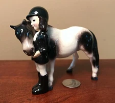 Hagen-Renaker Specialty #31701 BIG SISTER WITH PONY Ceramic Figurine - CRAZING