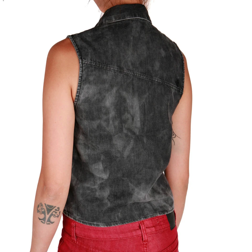 Volcom Damen Weste Sick Muse schwarz - modische Weste in Jeans Optik - Bild 3 von 4