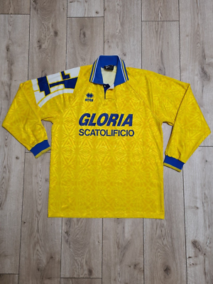 ERREA RETRO VINTAGE LONG 90s FOOTBALL SHIRT SOCCER JERSEY YELLOW