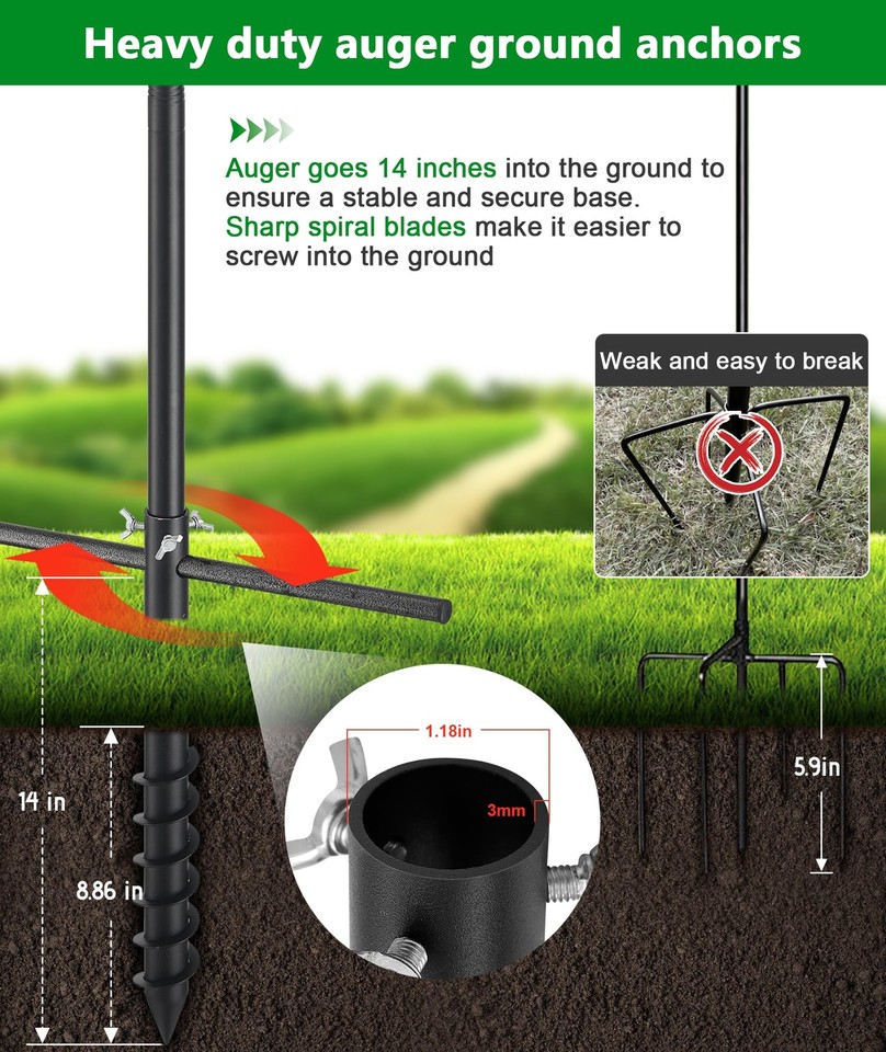 Bird House Pole 60” Bird Feeder Pole for Outside Heavy Duty Adjustable