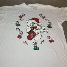 Vintage Womens One Size Sleep Shirt Christmas PJs Night Gown Bears Fun 80s 90s