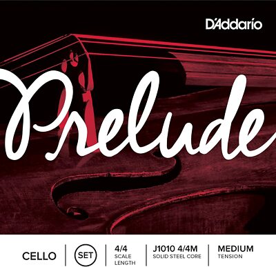 D Addario J1010 Prelude Cello String Set, 4/4 Scale Medium Tension 