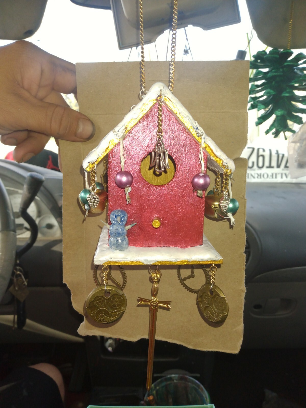 Christmas Ornament wood Ginger 🍞Bird House Immortal Snowm